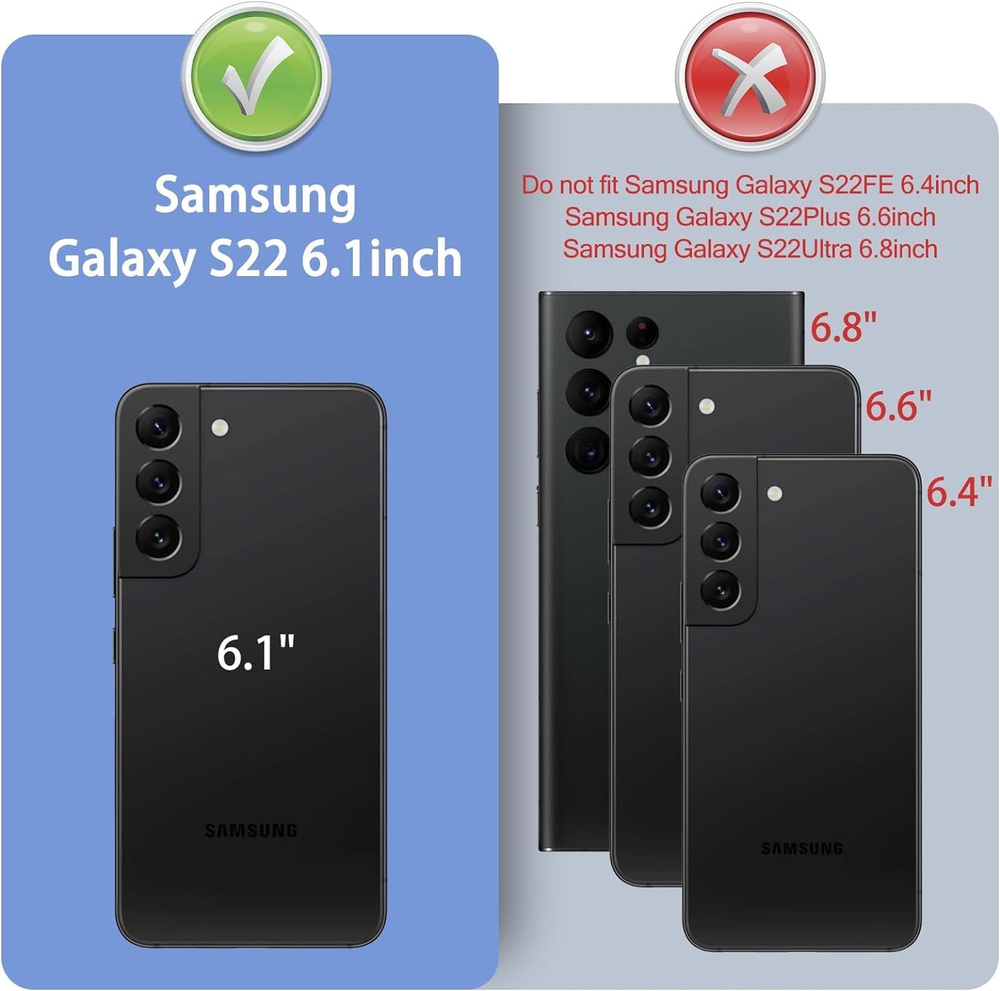 For Samsung Galaxy S22 Genuine Leather Wallet Case 【RFID Blocking】【4 Credit Card Holder】【Real Leather】 Flip Folio Book Phone Case Protective Cover Women Men for S22 Case Purple