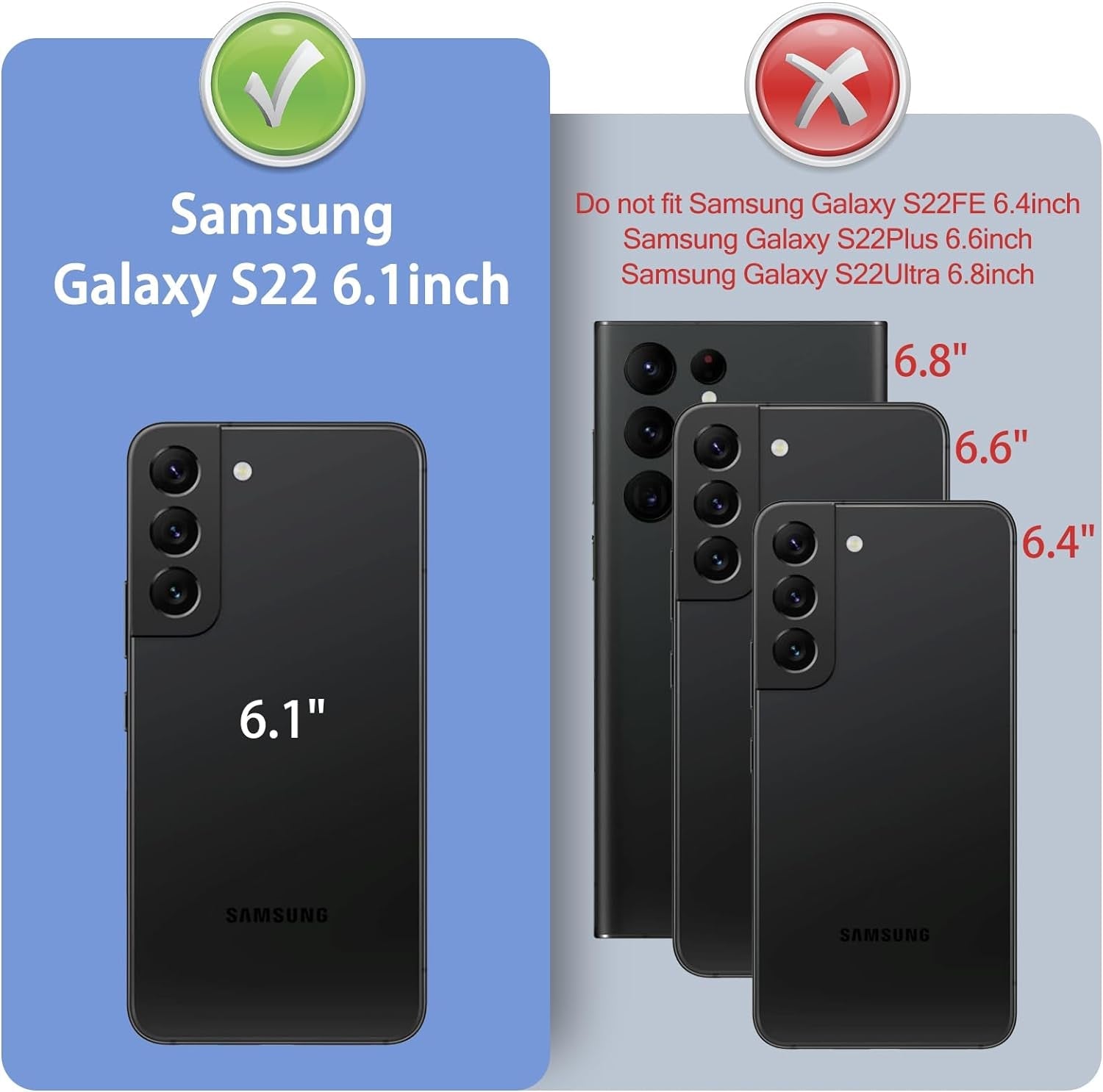 For Samsung Galaxy S22 Genuine Leather Wallet Case 【RFID Blocking】【4 Credit Card Holder】【Real Leather】 Flip Folio Book Phone Case Protective Cover Women Men for S22 Case Purple