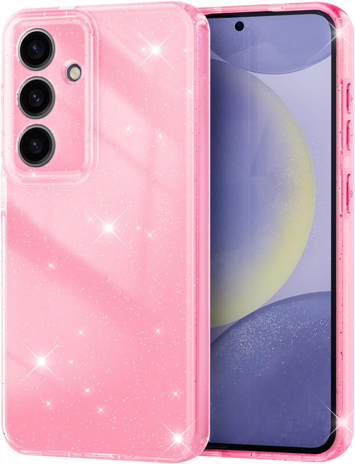 Aicase for Samsung Galaxy S24 Case Glitter, Sparkly Bling Girls Women Girly Sparkle Cute Protective Phone Case for Samsung S24, Purple