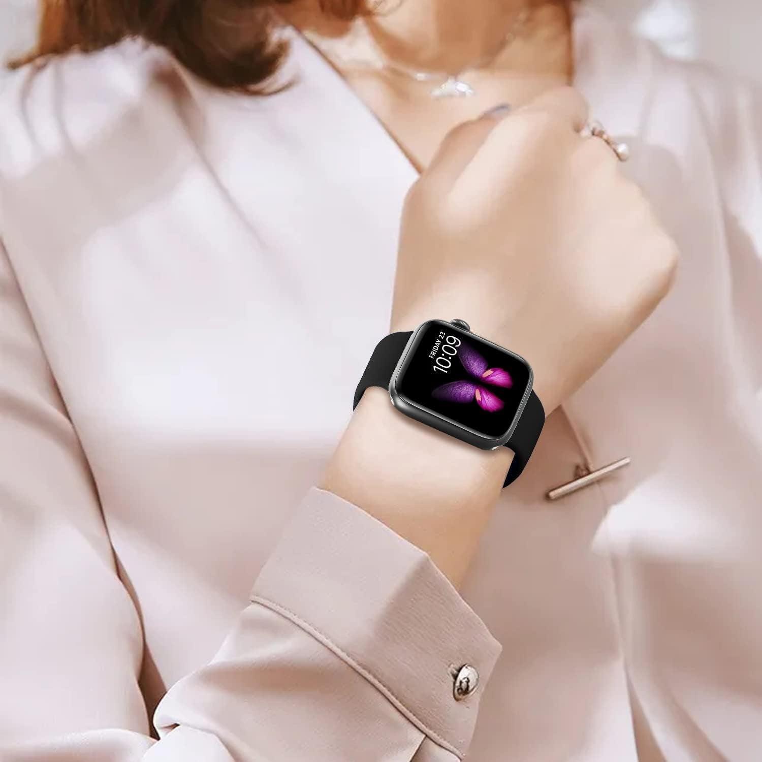 6 Pack Sport Bands Compatible with Apple Watch Band 38Mm 40Mm 41Mm 42Mm 44Mm 45Mm 49Mm,Soft Silicone Waterproof Strap for Iwatch Ultra2 Series 9 Ultra 8 7 6 5 4 3 2 1 SE Women Men