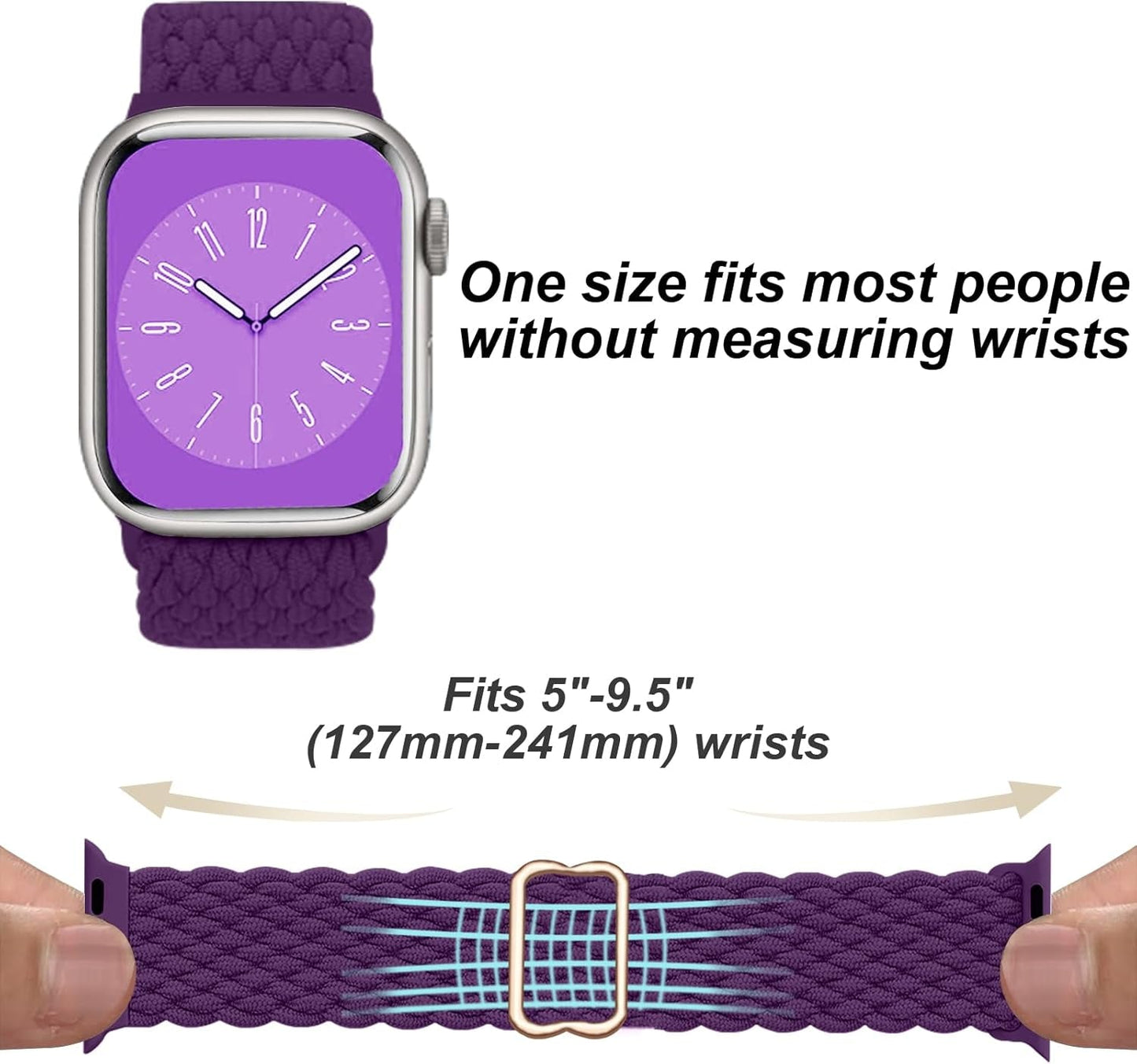 4Pack Braided Solo Loop Compatible with Apple Watch Band 38Mm 40Mm 41Mm 42Mm 44Mm 45Mm 49Mm, Washable Stretchy Woven Nylon Strap Wristband Women Men for Iwatch Series 9 8 7 6 5 4 3 2 1 SE Ultra