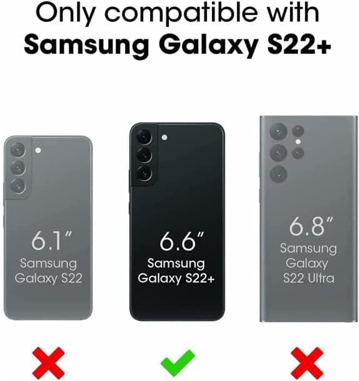 CIVICASEA for Samsung Galaxy S22+/Plus Wallet Case, Flip Case with RFID Blocking Credit Card Holder, PU Leather Matching Phone Case Samsung S22 plus Red&