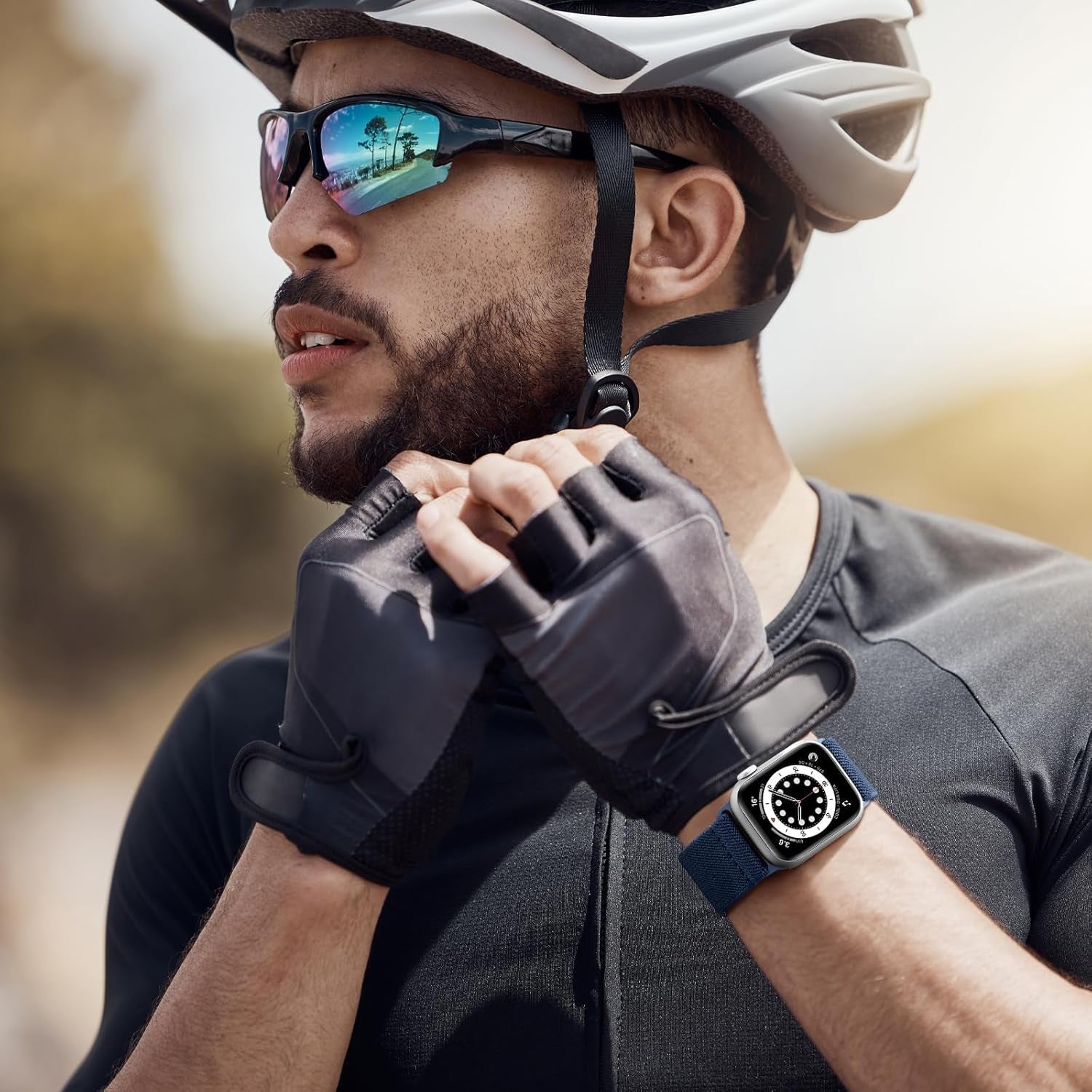 10 Pack Stretchy Nylon Solo Loop Bands Compatible with Apple Watch 49Mm 45Mm 44Mm 42Mm 41Mm 40Mm 38Mm for Men Women, Adjustable Soft Elastic Straps for Iwatch Ultra 2/Ultra Series 9/8/7/6/5/SE