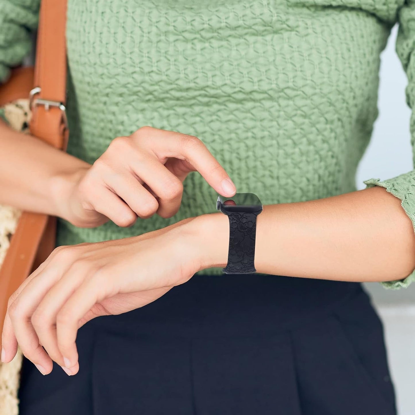 Engraved Silicone Band Compatible with Apple Watch 38Mm 40Mm 41Mm, Cute Fancy Laser Printed Sport Strap Compatible with Iwatch Series 7 6 5 4 3 2 1 SE