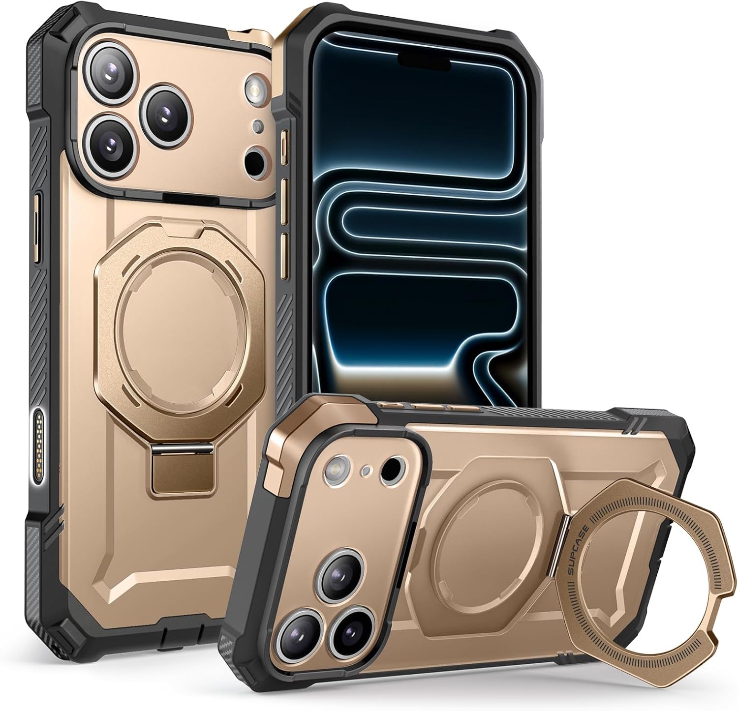 SUPCASE for Iphone 17 Pro Case with Kickstand (Unicorn Beetle Grip), [Camera Control Cover] [Compatible with Magsafe] [Military-Grade Drop Protection] Heavy Duty Magnetic Phone Case, Black