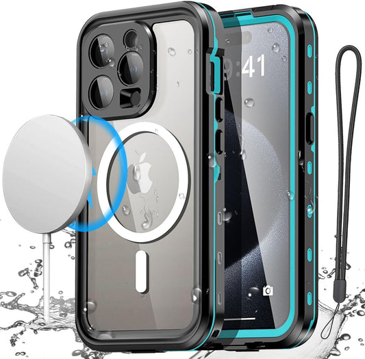 Aicase Waterproof Case for Iphone 15 Pro Max(6.7") with Magsafe Snowproof,Dustproof and Shockproof, IP68 Certified Full Body Protection Fully Sealed Underwater Cover for Iphone 15 Pro Max 6.7"_1 Blue  AICase   