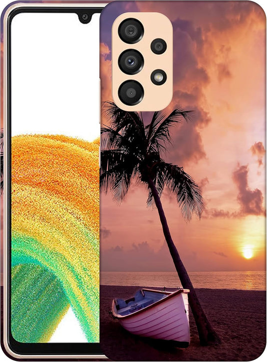 Glisten - Samsung Galaxy A53 Case, Galaxy A53 5G Case - Beach Sunset Design Printed Slim, Sleek & Cute Plastic Hard Snap on Protective Designer Back Phone Case/Cover for Samsung A53 5G. [6.1"]