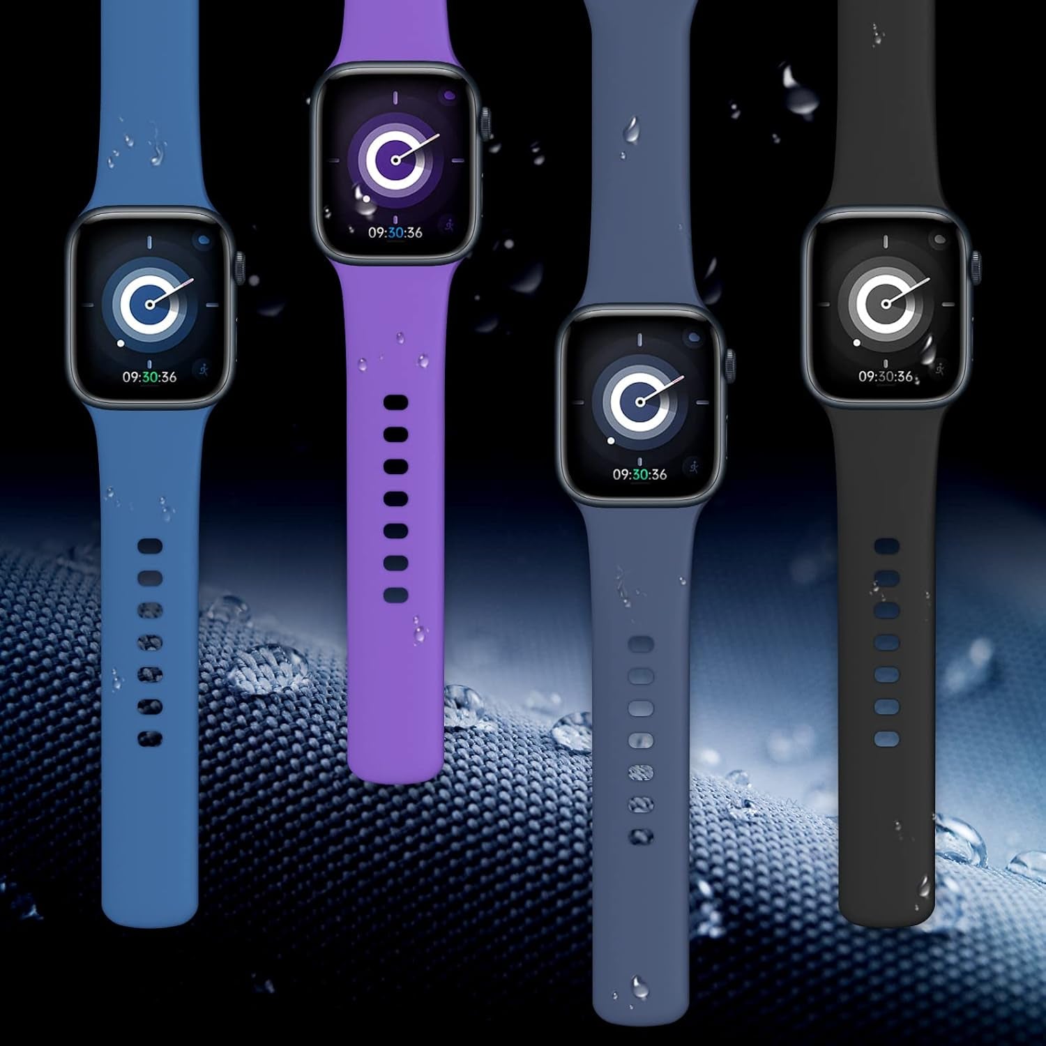 18 Pack Sport Bands Compatible with Apple Watch Band 38Mm 40Mm 41Mm 42Mm 44Mm 45Mm 49Mm, Soft Silicone Waterproof Strap Replacement Wristbands for Iwatch Series 9 8 7 6 5 4 2 1 SE Women Men