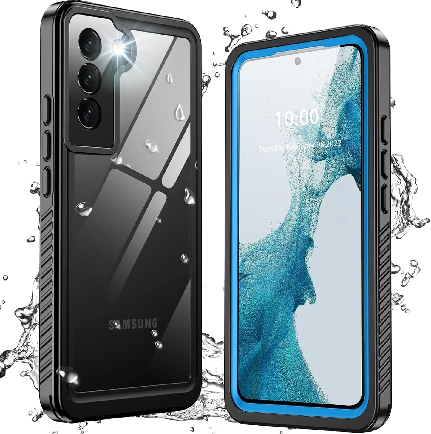 ANTSHARE for Samsung Galaxy S22+ plus Case Waterproof, Full Body Protective Built-In Screen Protector Dustproof Dropproof Heavy Duty Shockproof IP68 Waterproof Clear Case for S22+ plus 5G 6.5Inch