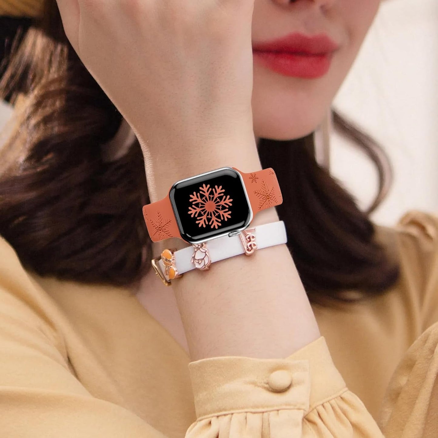 3 Pack Snowflake Engraved Bands Compatible with Apple Watch Bands Ultra 2/Ultra SE Series 9/8/7/6/5/4/3/2/1 38Mm 40Mm 41Mm 42Mm 44Mm 45Mm 49Mm Women Men