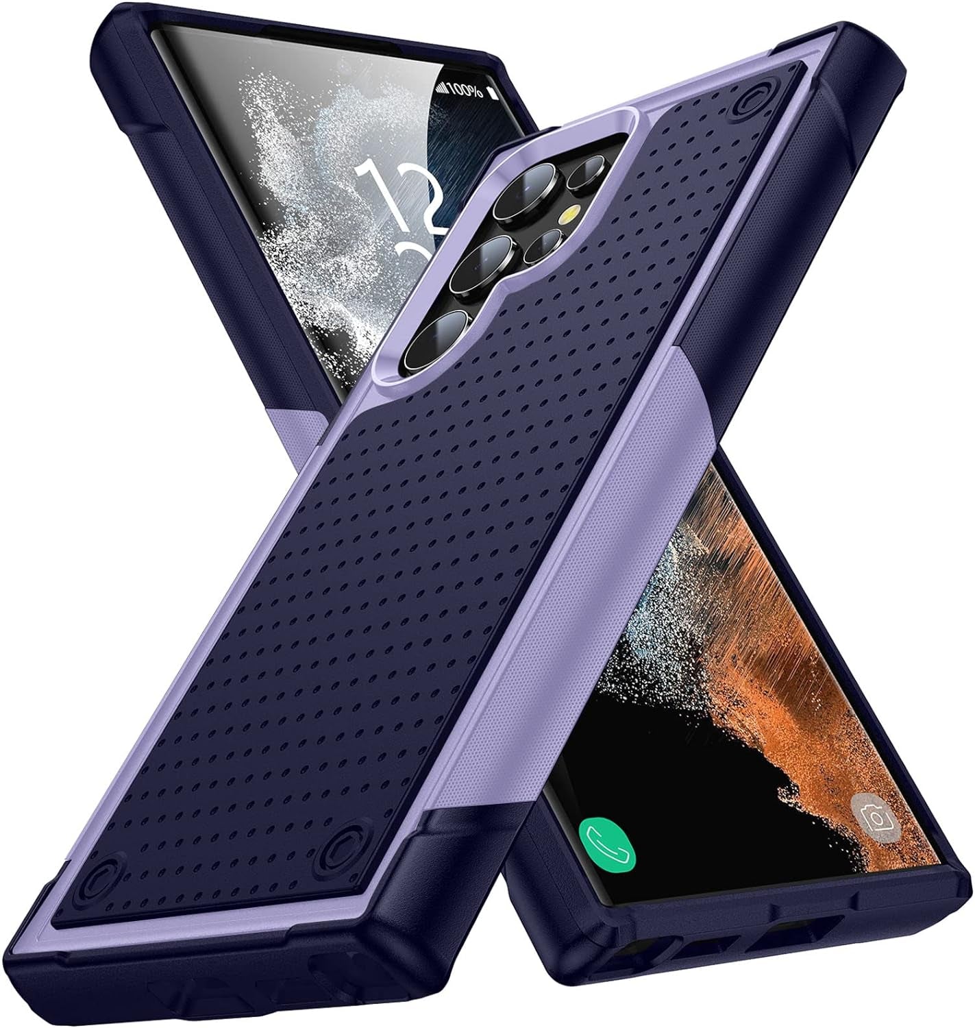 Designed for Samsung Galaxy S22 Ultra Case Gift Militay Grade Drop Protective Rugged Heavy Duty Cover Shockproof Case for Galaxy S22 Ultra Phone Case for Women Men Boy Girl (Blue+Black)