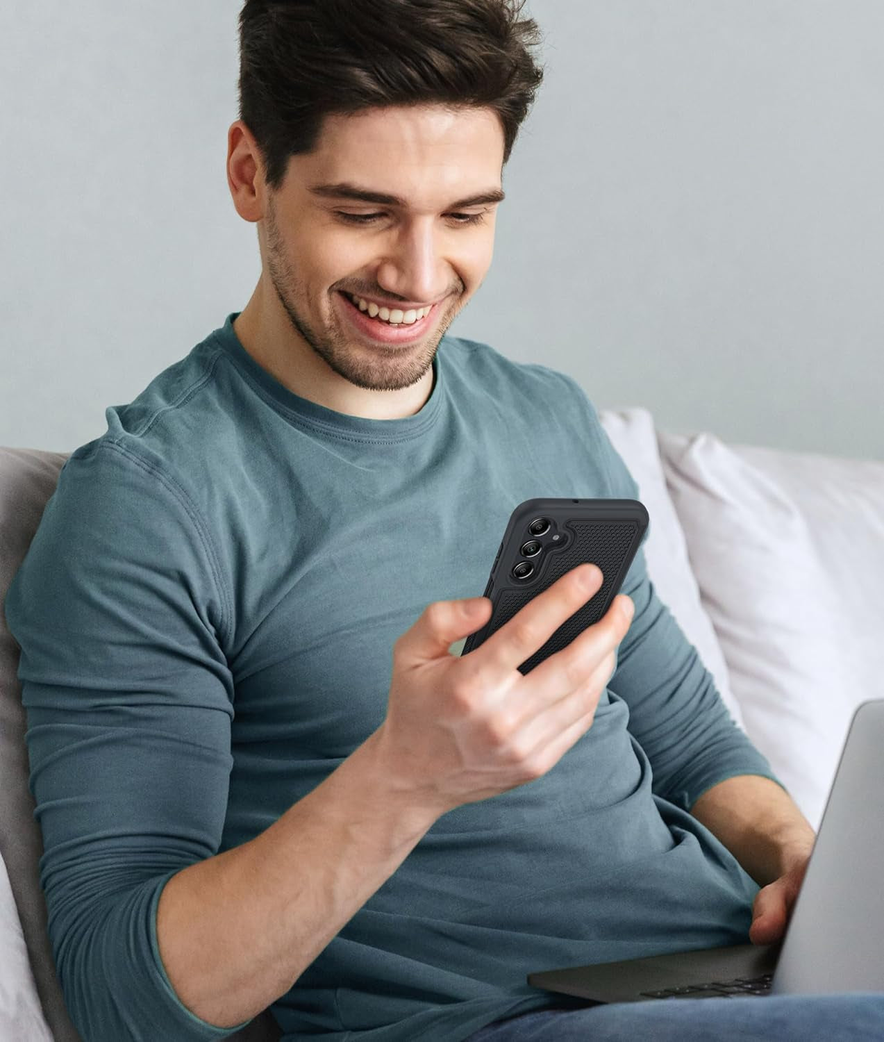 FNTCASE for Samsung Galaxy A25 Case: Galaxy A25 5G Phone Case Dual Layer Protective Phone Cover Rugged Full Body Drop Protection Shockproof Phone Case(Black)