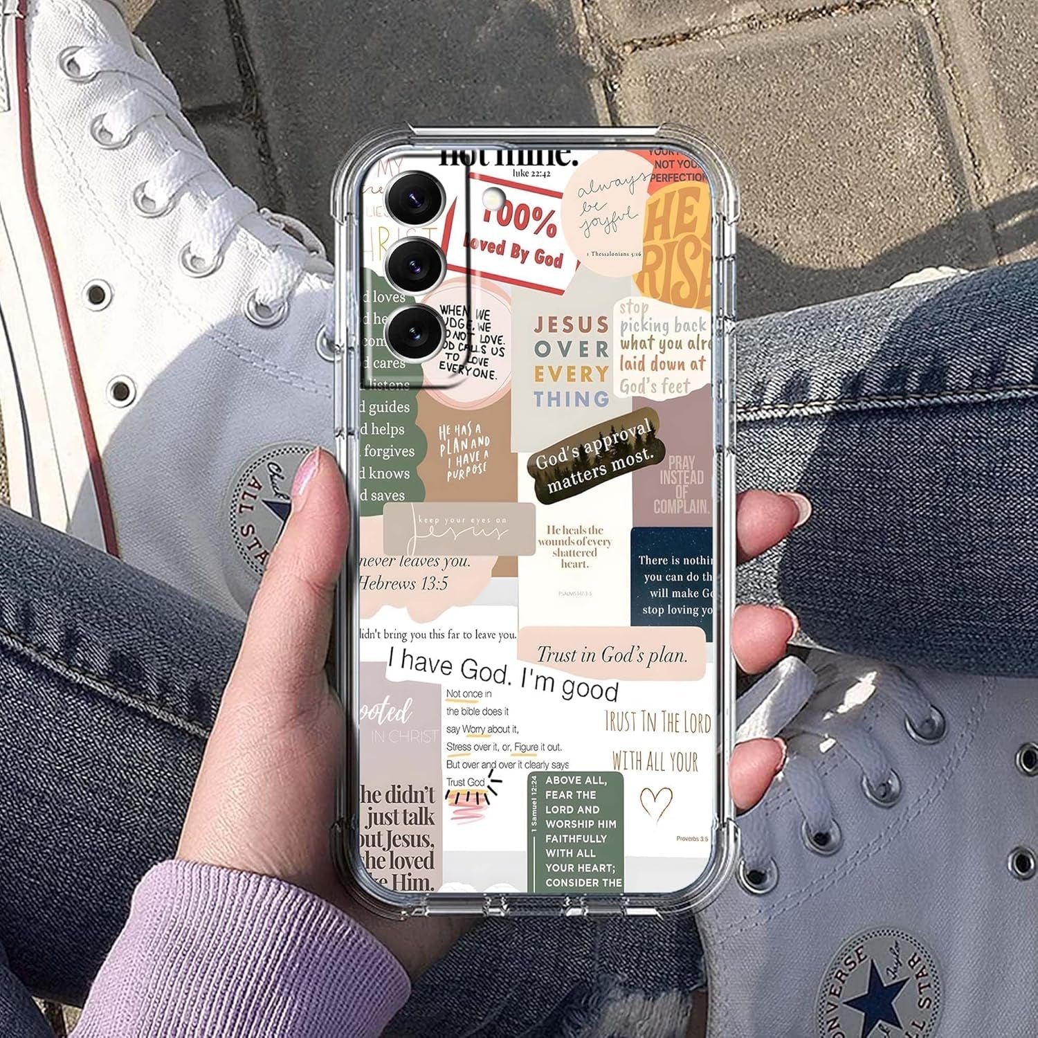 Bible Verses Case for Samsung Galaxy S22+,Jesus Inspiring Quotes Sayings for Christian,Soft TPU Bumper Case Compatible with Galaxy S22 Plus