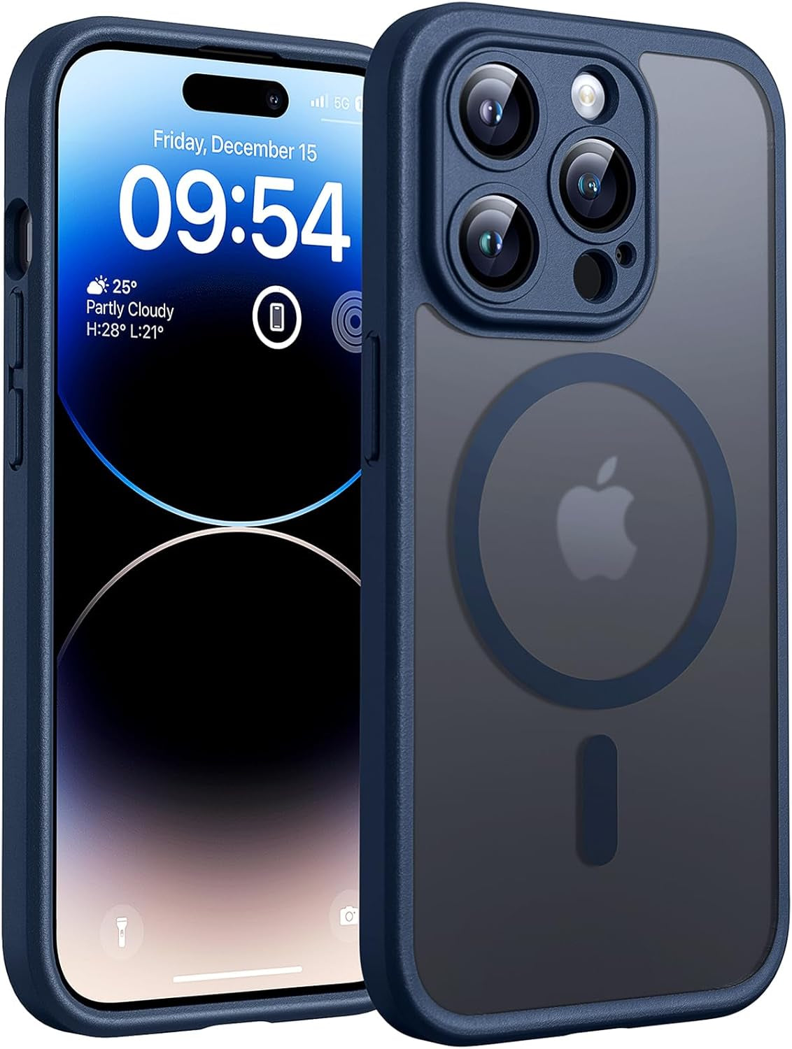 TOCOL for Iphone 17 Pro Case, Compatible with Magsafe, Full Camera Protection, Built-In Magnetic Ring, Drop Protection, Translucent Matte Phone Case for Iphone 17 Pro 6.3 Inch (Black)