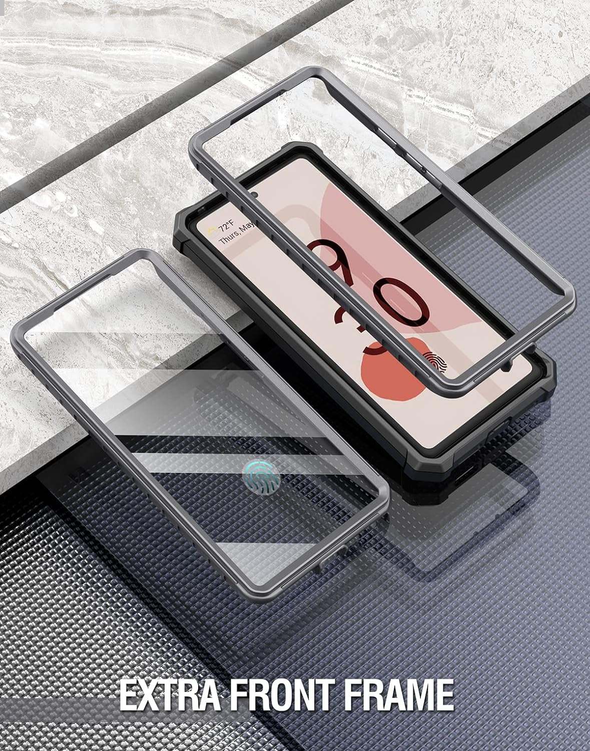 Poetic Guardian Series Case [Mil-Grade Drop Tested] Designed for Google Pixel 6 5G, Built-In Screen Protector Work with Fingerprint ID, Full Body Hybrid Shockproof Rugged Cover Case, Black/Clear  Poetic   