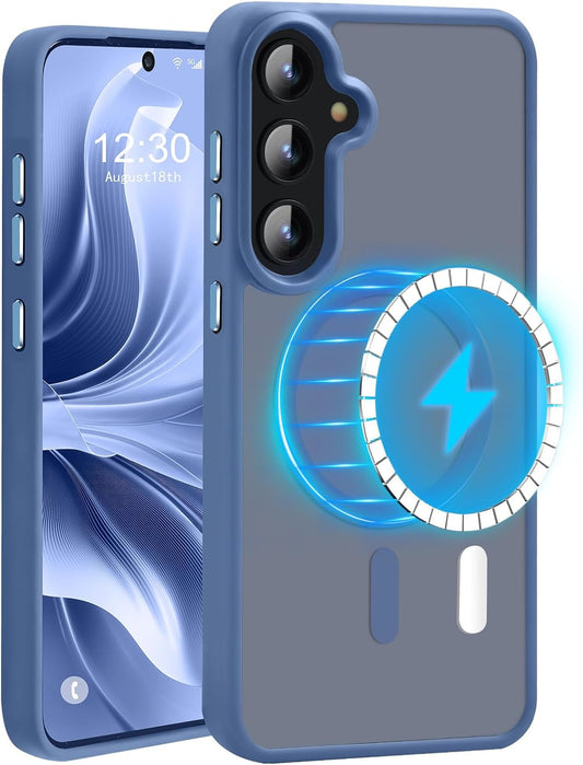 Advanced Magnetic for Samsung Galaxy S22 plus Case Slim Protective [Mil-Grade Drop Tested & Compatible for Magsafe] Translucent Matte PC Back TPU Frame Thin Shockproof Case S22 Plus-Lavender Blue