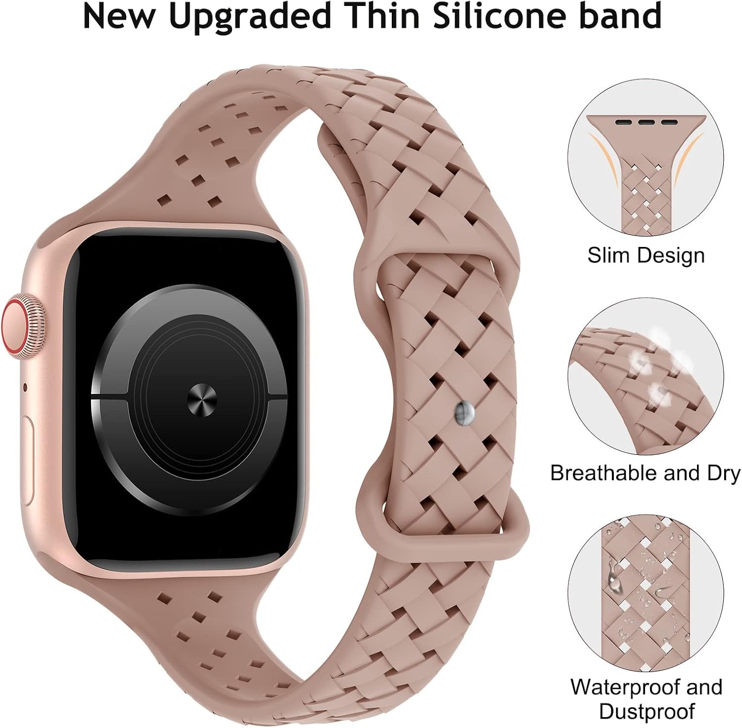 6 Pack Slim Thin Silicone Bands Compatible with Apple Watch Band 38Mm 40Mm 41Mm 42Mm 44Mm 45Mm 49Mm, Soft Breathable Sport Wristbands Replacement Strap for Iwatch Ultra Series 8 SE 7 6 5 4 3 2 1