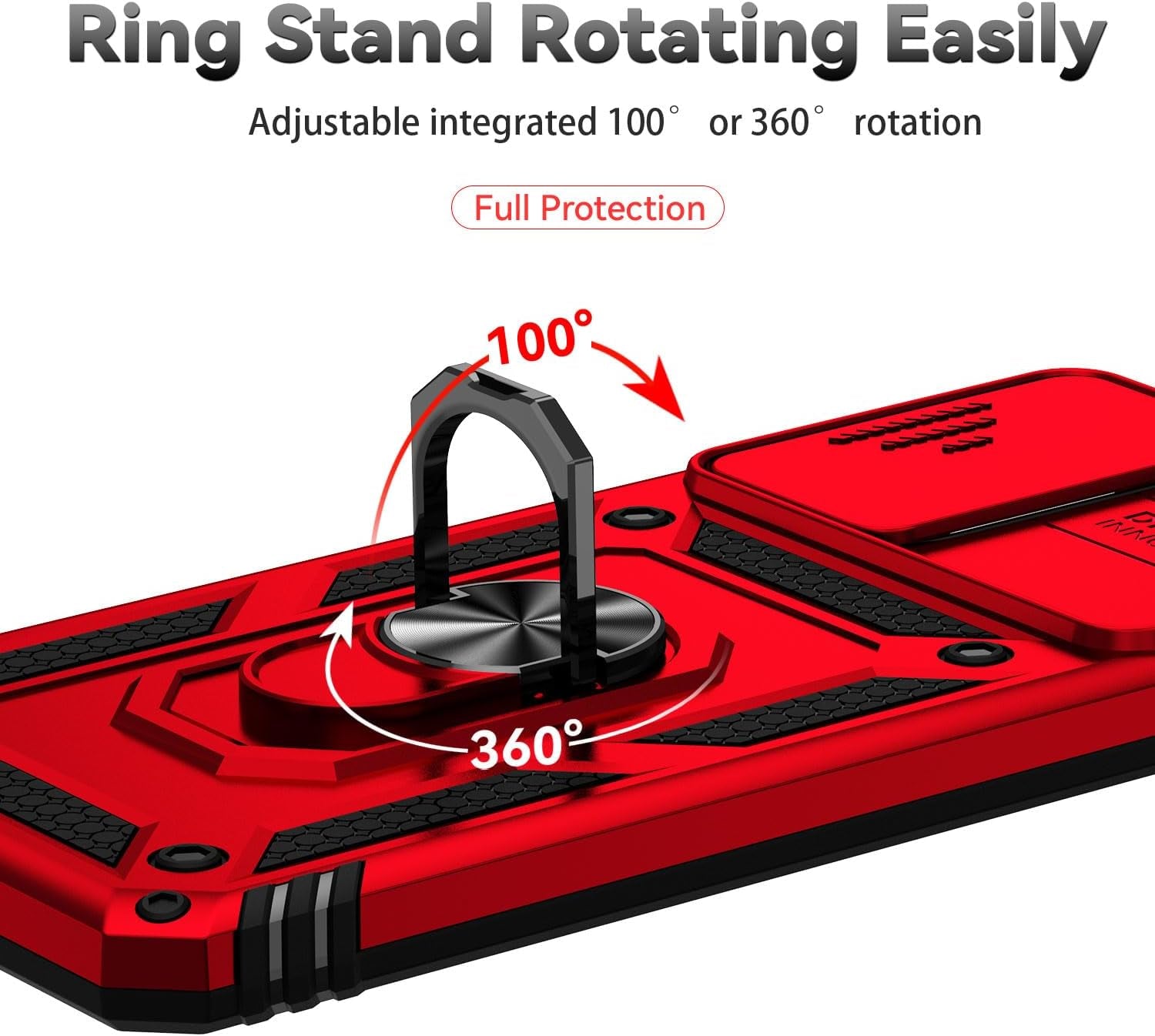 Asuwish Phone Case for Samsung Galaxy A53 5G with Tempered Glass Screen Protector and Slim Stand Hybrid Heavy Duty Rugged Protective Cell Cover a 53 G5 53A SM A536U 6.5" 2022 Women Men Red