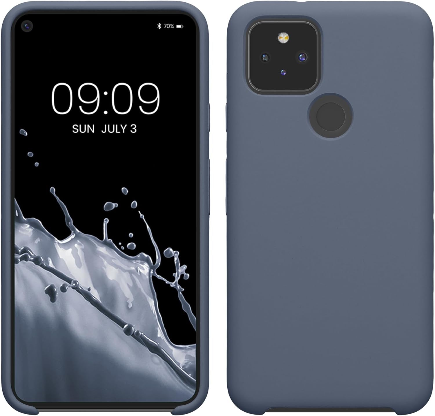 Kwmobile Case Compatible with Google Pixel 5 Case - TPU Silicone Phone Cover with Soft Finish - Blue Reef  KW-Commerce Blue Grey  