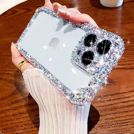 Cavdycidy Designer Compatible with Iphone 14 Pro Max Bling Clear Case for Women,Cute Glitter Phone Case with Sparkle Rhinestone Diamond Camera Protection，Airbag Anti-Fall Crystal Hard Cover for Girl  Cavdycidy   