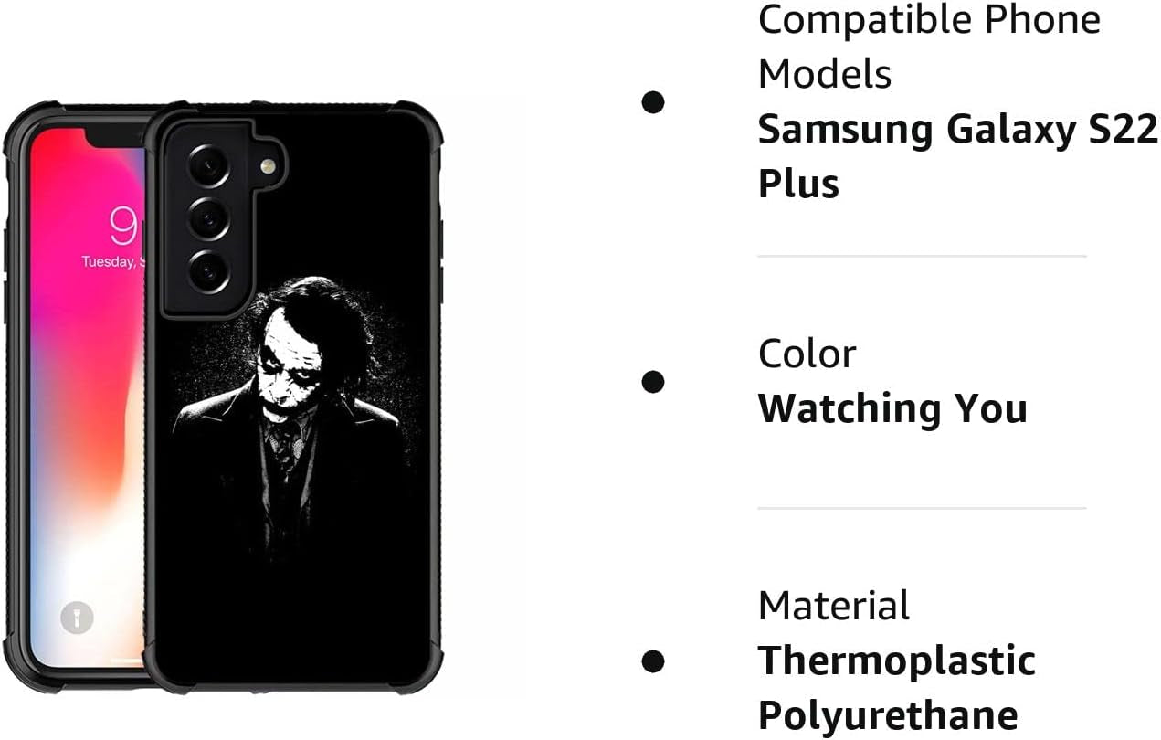 Compatible with Samsung Galaxy S22 plus Case,Watching You Anime Pattern Design Shockproof Non-Slip Case for Samsung Galaxy S22 Plus