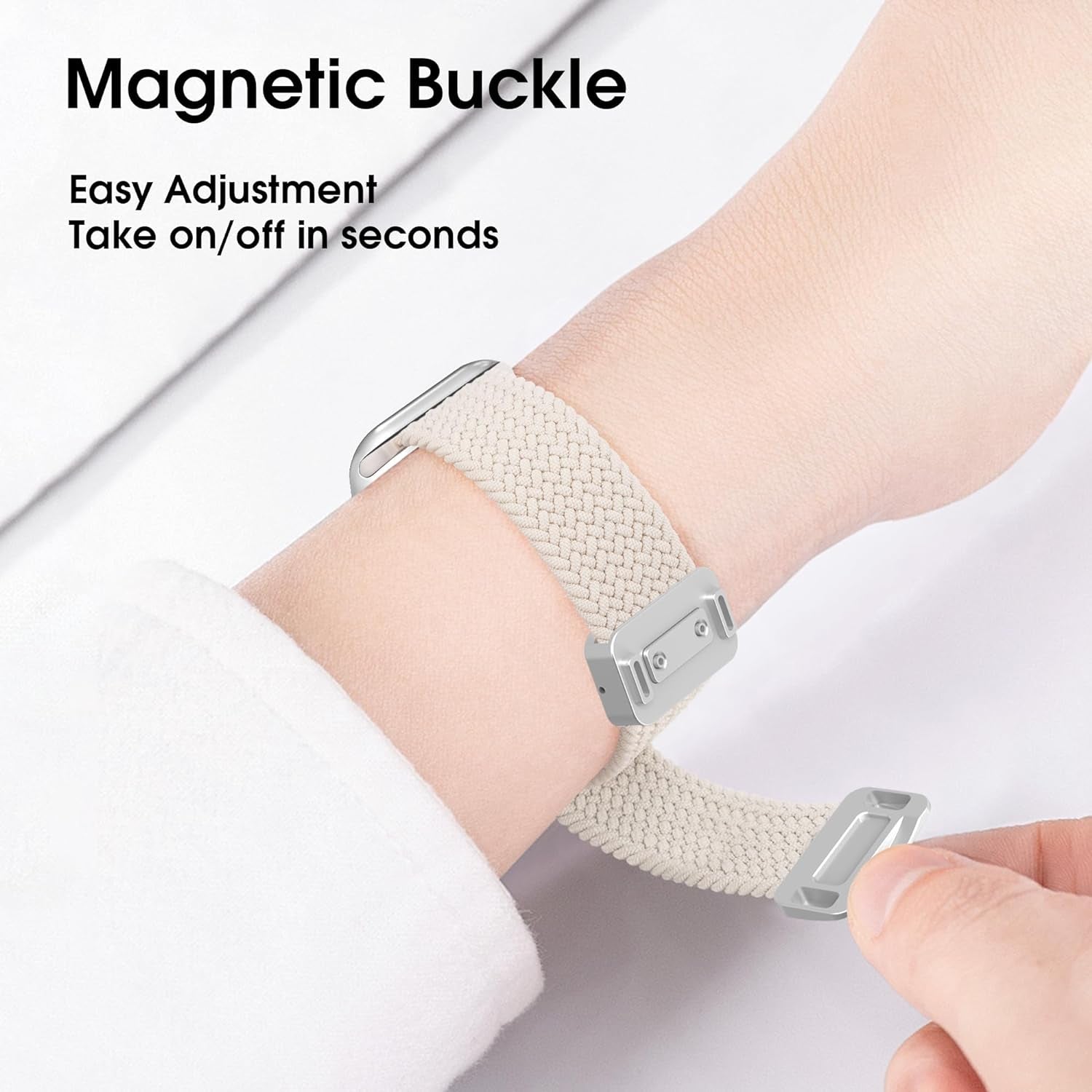 Arae 2 Pack Magnetic Stretchy Watch Band Compatible for Apple Watch Band 38Mm 40Mm 41Mm,Comfortable Straps Wristbands for Iwatch Series 9 8 7 6 5 4 SE 3 2 1 Ultra 1 2 Women Men,Starlight+Orange