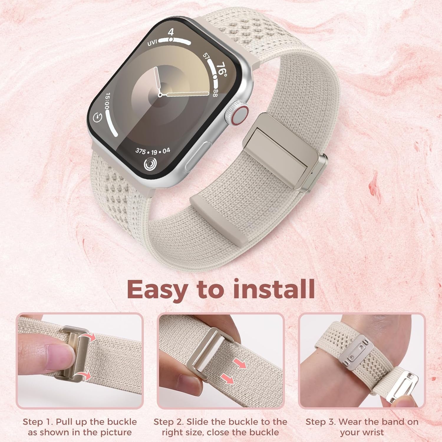 Delidigi Bands Compatible for Apple Watch Band Women 38Mm 40Mm 41Mm,2024 Newest Design Nylon Adjustable Solo Loop Strap for Iwatch Series 9 8 7 6 SE 5 4 3 2 1