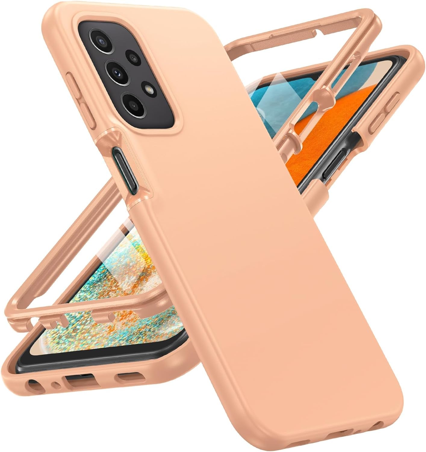 FNTCASE for Samsung Galaxy A25 Case: Galaxy A25 5G Phone Case Dual Layer Protective Phone Cover Rugged Full Body Drop Protection Shockproof Phone Case(Black)