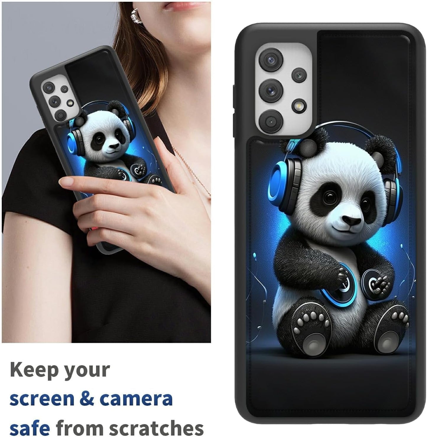 Case for Samsung 53 5G 6.5" Wallet Phone, Credit Card Holder Slots Cover & Hard PC Shockproof Soft Silicone Dual Layer Protection Flip Case for Samsung Galaxy A53 5G 2022, Panda