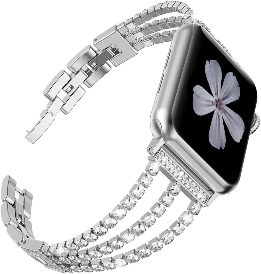Diamond Strap for Apple Watch Ultra Band 49Mm 45Mm 41Mm 44Mm 40Mm 42Mm 38Mm Women Metal Bracelet Iwatch Series 8 6 5 4 3 Se 7