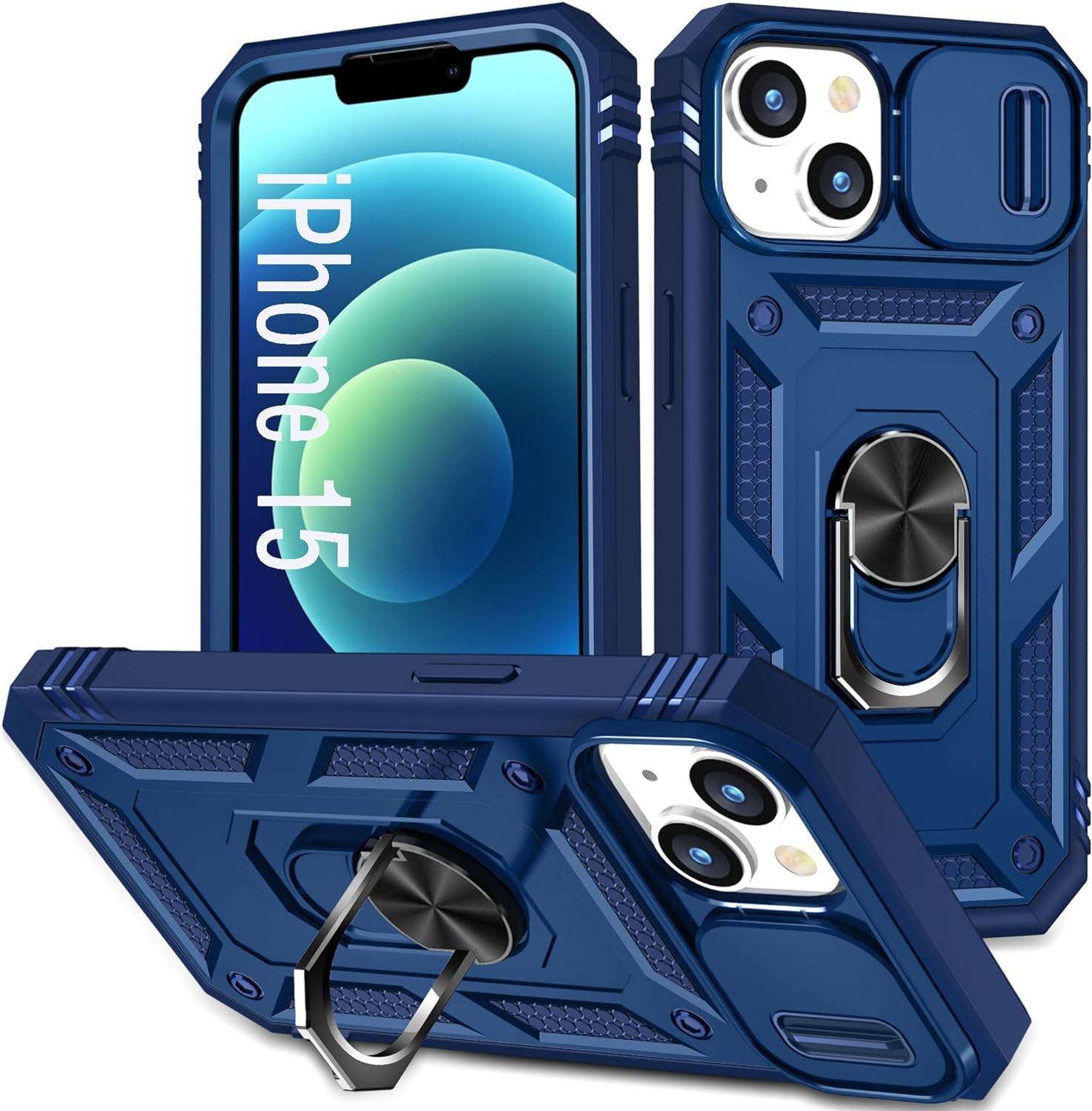 DAWEIXEAU Case Compatible with Iphone 15 Pro Max, Shockproof Impact Resistant with Slide Lens Protective Cover Case for Iphone 15 Pro Max 6.7 Inch (Pink Green)  DAWEIXEAU   