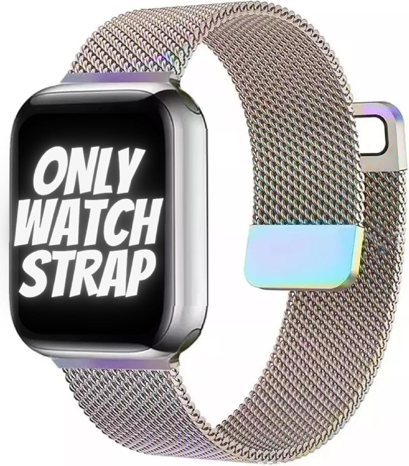 Amirite AMS02 Metal Stainless Steel Watch Band Compatible with Apple Iwatch Series 7 6 5 4 3 2 SE,【 👉 Only Metal Strap for Apple Iwatch ⌚ Watch NOT Included 】 (38MM 40MM 41MM, Multicolor Rainbow)