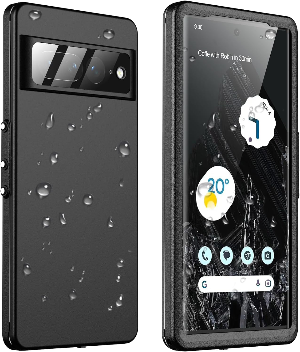 ANTSHARE for Google Pixel 8 Case, Pixel 8 5G Phone Case IP68 Waterproof with Built-In Screen Protector, Full Body Sealed Heavy Duty Shockproof Dustproof Snowproof Clear Case for Pixel 8 - Black  ANTSHARE Black Pixel 7 Pro 