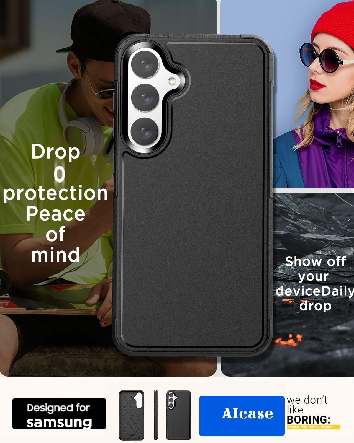 Aicase for Samsung Galaxy S24 Case,Heavy Duty 2-Layer Pocket-Friendly Durable Military Grade Protection Shockproof/Drop Proof Protective Cover for Samsung Galaxy S24 5G 6.1" 2024_9