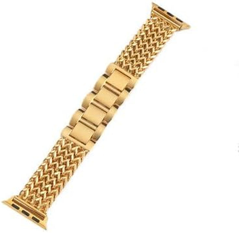 Fashion Mesh Metal Watch Band Compatible with Apple Watch Band 41Mm 40Mm 38Mm, Secure and Adjustable, High Quality Stainless Steel Metal Replacement Adjustable Wristband for Iwatch Series Ultra/Ultra2/9/8/7/6/5/4/3/2/1 Se Men and Women