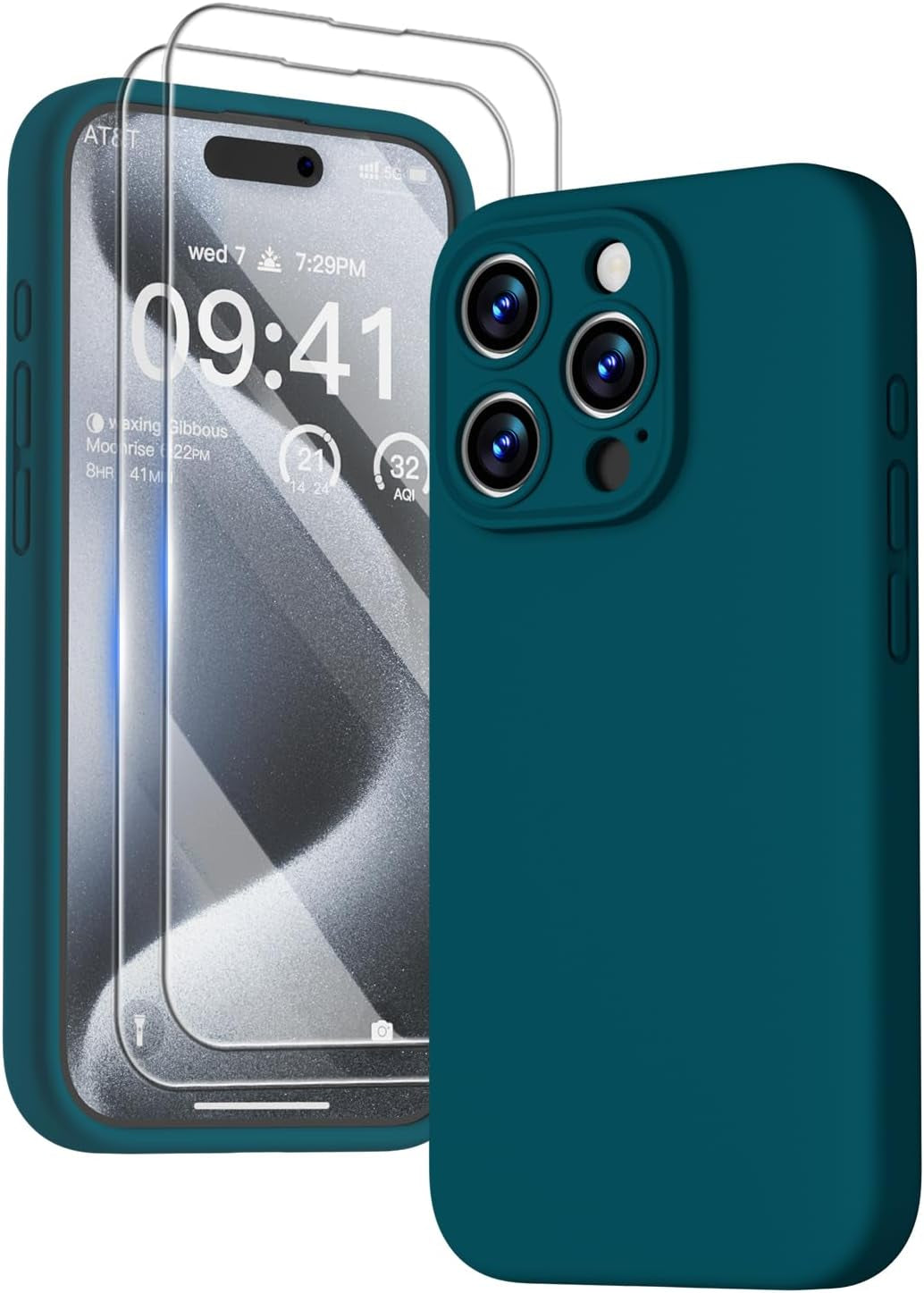 GOODVISH Compatible with Iphone 15 Pro Case, Silicone Upgraded [Enhanced Camera Protection] Phone Case with [2 Screen Protectors], Soft Anti-Scratch Microfiber Lining Inside, 6.1 Inch, Brown  GOODVISH   