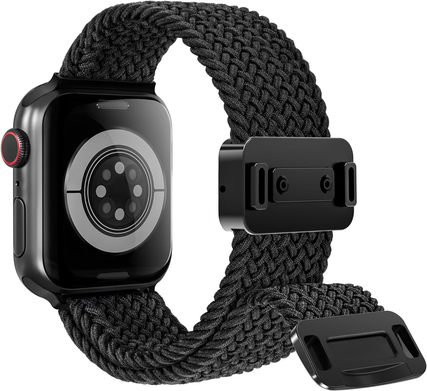 Arae 2 Pack Magnetic Stretchy Watch Band Compatible for Apple Watch Band 38Mm 40Mm 41Mm,Comfortable Adjustable Straps Wristbands for Iwatch Series 9 8 7 6 5 4 SE 3 2 1 Ultra 1 2 Women Men,Black+Blue