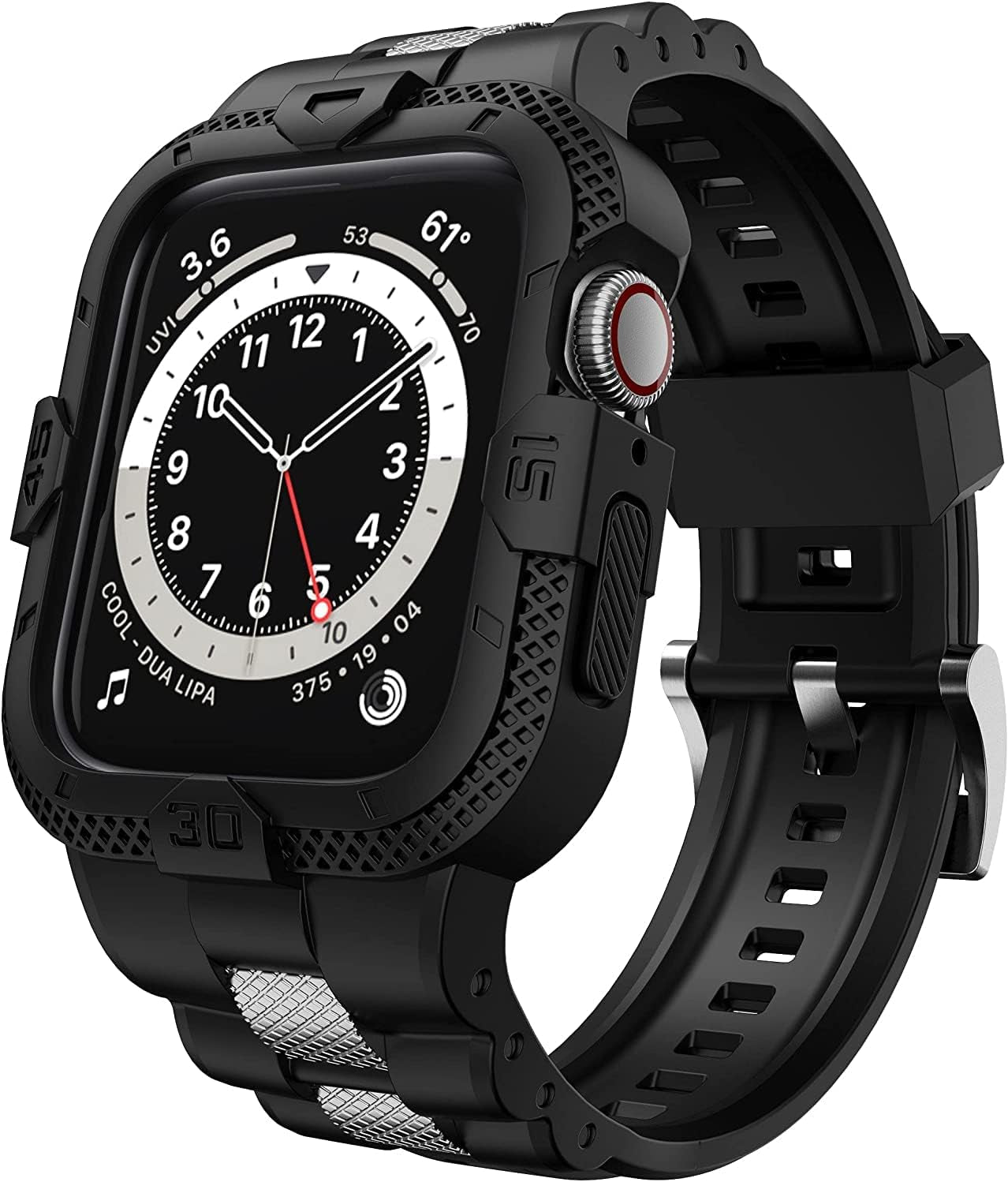 GELISHI Compatible with Apple Watch Band 45Mm 44Mm 42Mm 41Mm 40Mm 38Mm, Men Sport Bands Rugged Case for Watch Series 9 8 7/Series 6 SE 5 4 3