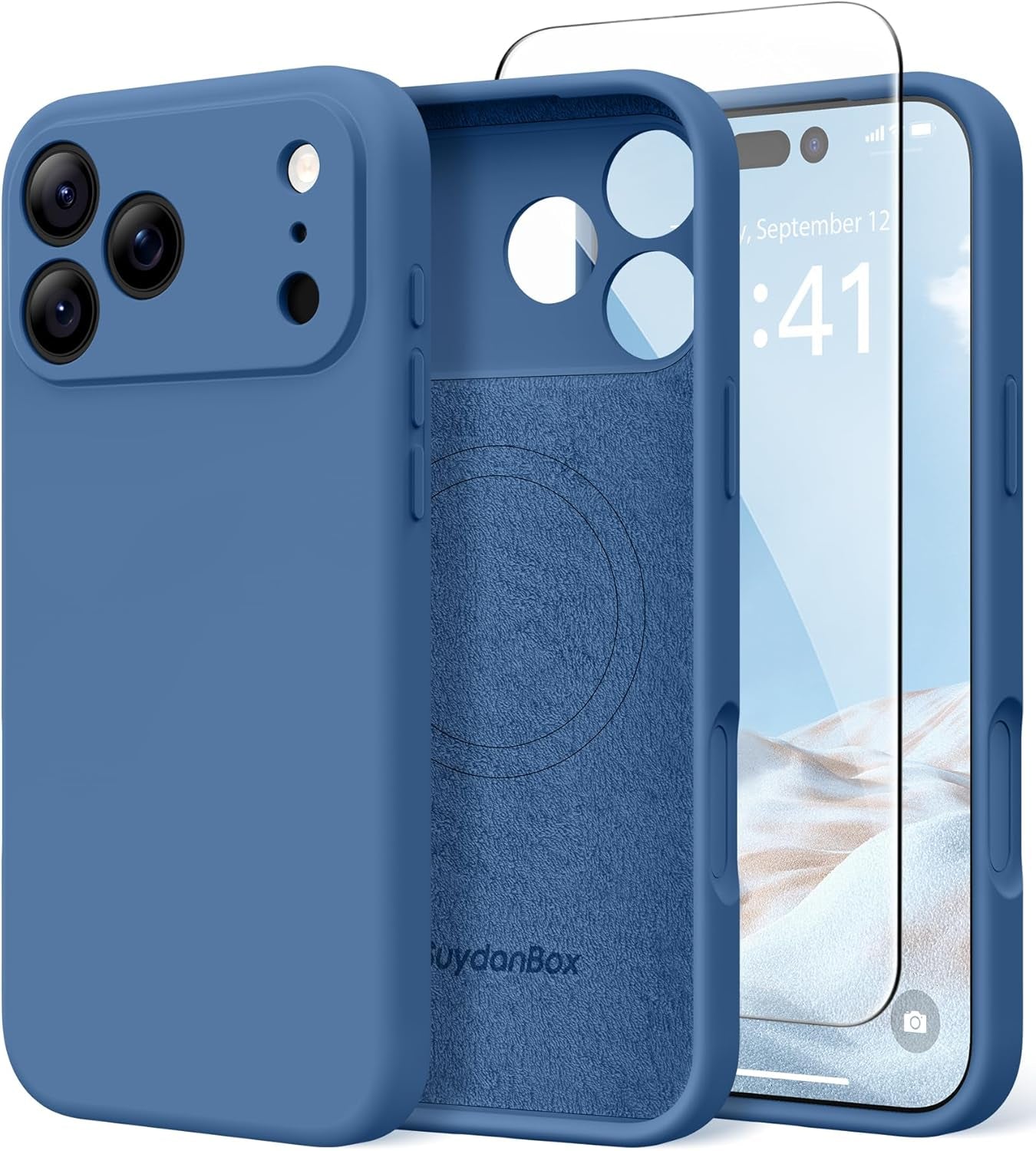 Magnetic for Iphone 17 Pro Max Case, Compatible with Magsafe, [Full Camera Protection][Screen Protector] Silicone Shockproof Protective Phone Case for Iphone 17 Pro Max 6.9", Calke Green