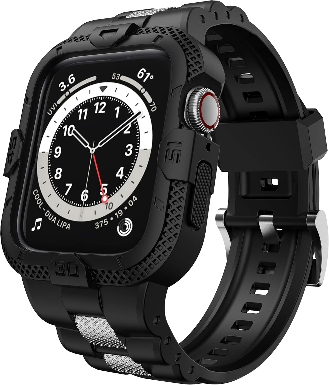 GELISHI Compatible with Apple Watch Band 45Mm 44Mm 42Mm 41Mm 40Mm 38Mm, Men Sport Bands Rugged Case for Watch Series 9 8 7/Series 6 SE 5 4 3