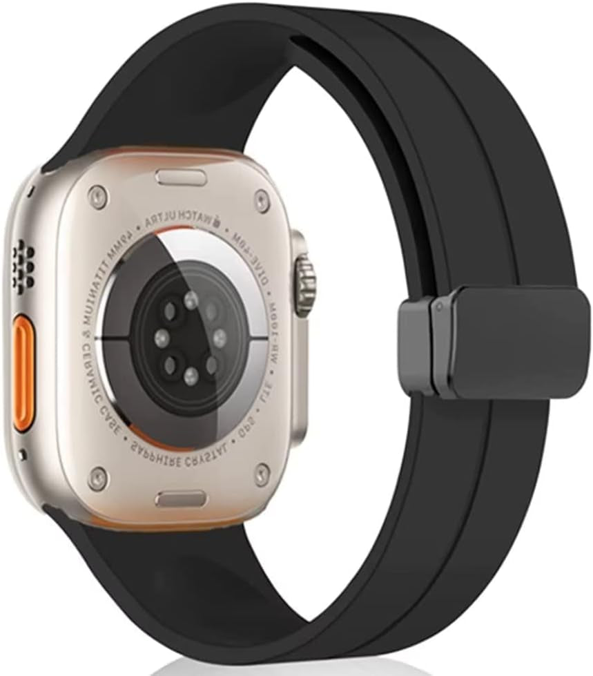 Bands for Apple Watch Strap Magnetic Lock 49Mm 45Mm 44Mm 42Mm 41Mm 40Mm 38Mm, Soft Silicon Sports Straps Compatible with Iwatch SE SE2 Series 8 7 6 5 4 3 2 1 [Watch NOT Included]