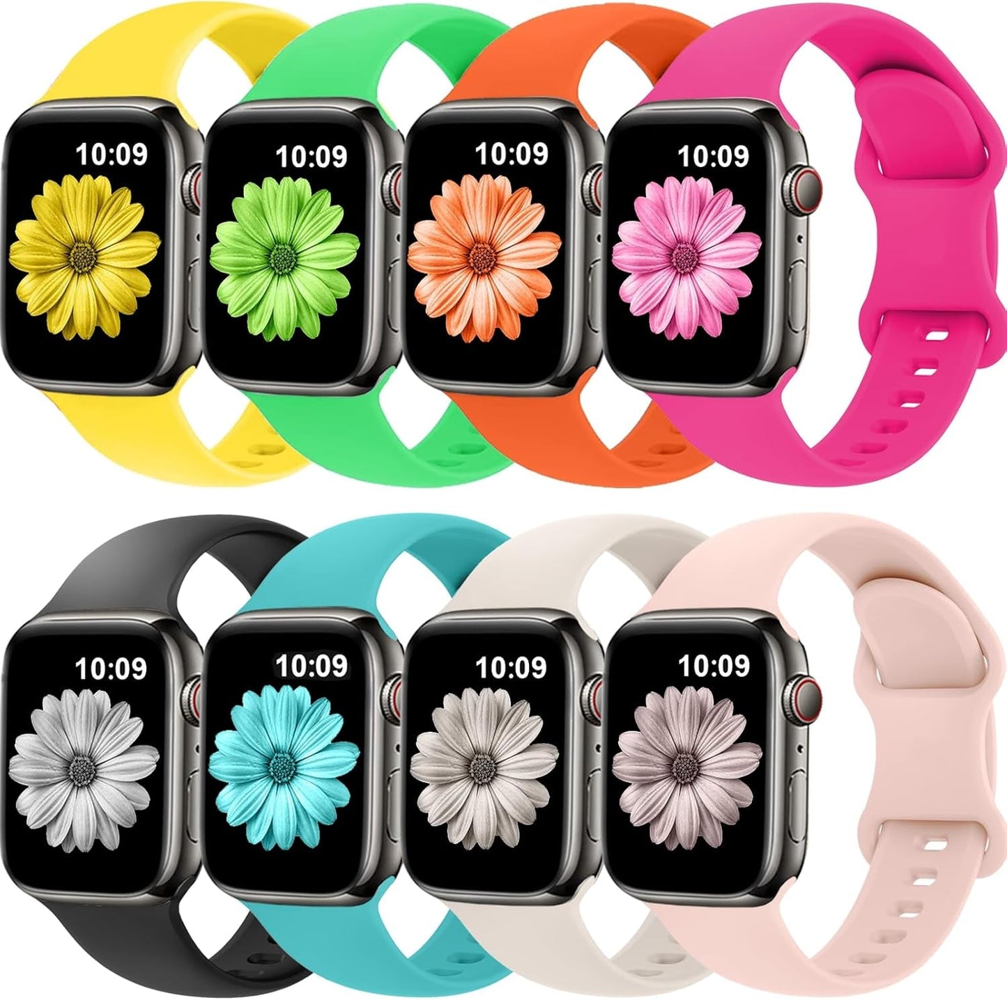 Bands Compatible with Apple Watch Band 38Mm 40Mm 41Mm 42Mm 44Mm 45Mm 49Mm for Women Men,Silicone Iwatch Bands Replacement Strap Wristbands for Iwatch Series 9 8 7 6 5 4 3 2 1 SE Ultra.