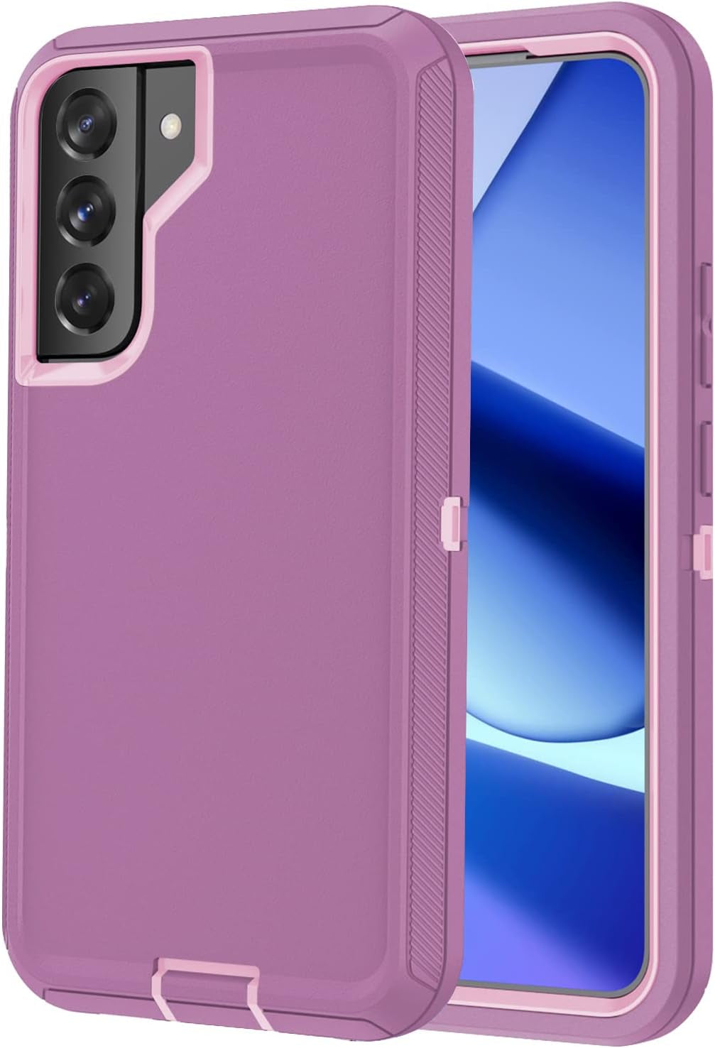 For Galaxy S22 Case, Rugged Shockproof Military Grade Bumper Phone Cover Armor Heavy Duty for Samsung Galaxy S22 (Teak/Light Green)