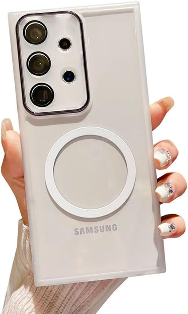 Compatible with Galaxy A53 5G Magnetic Clear Case[Compatible with Magsafe] Transparent Slim Thin TPU Bumper Shockproof Camera Lens Protective Cover Phone Case for Samsung Galaxy A53 5G(Clear)