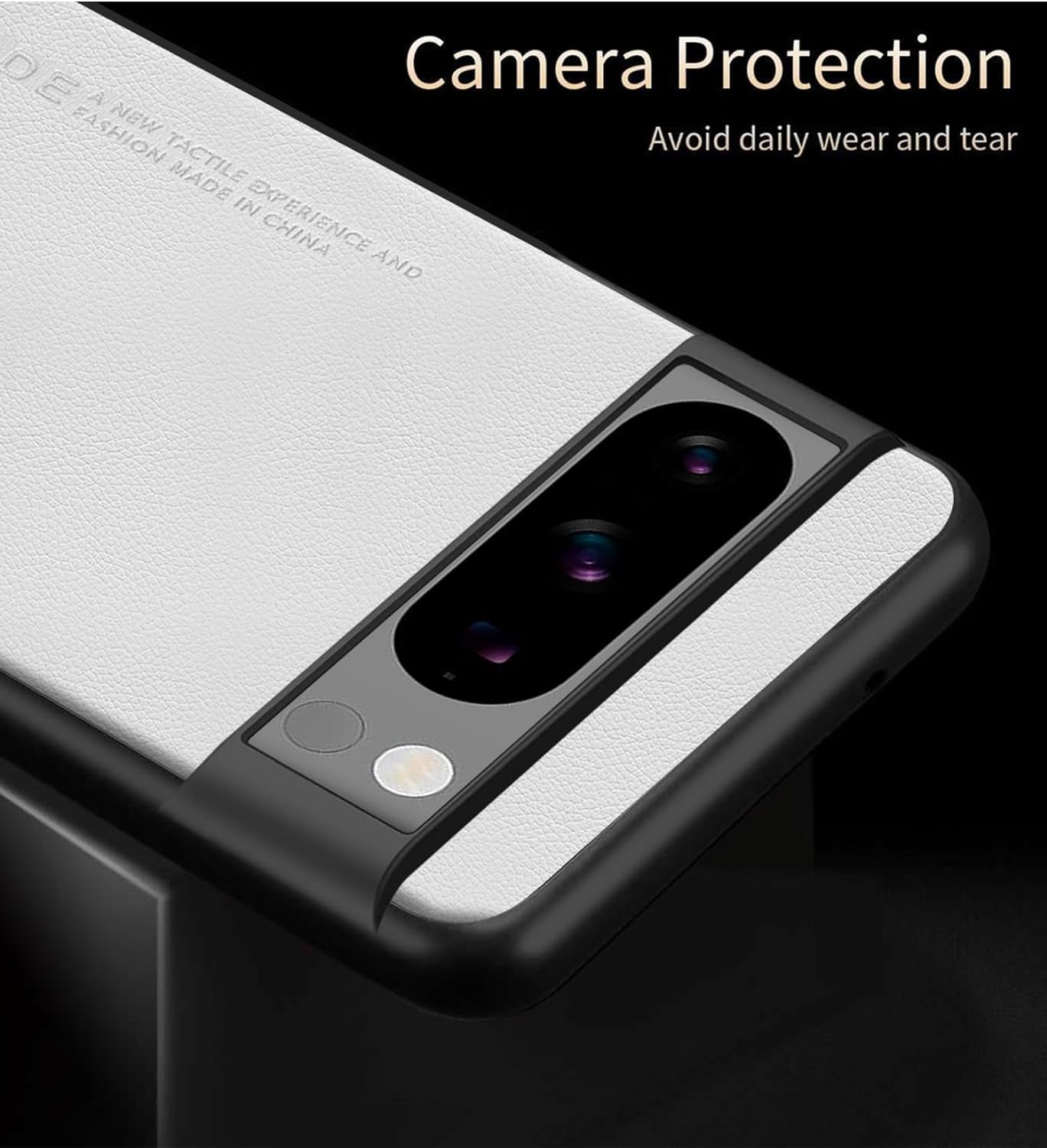 For Google Pixel 8 Pro Case 5G, Soft TPU Artificial Leather Case,Extremely Light Ultra-Light Camera Protection Leather Cover Case for Google Pixel 8 Pro 5G (White)  Puxssul   