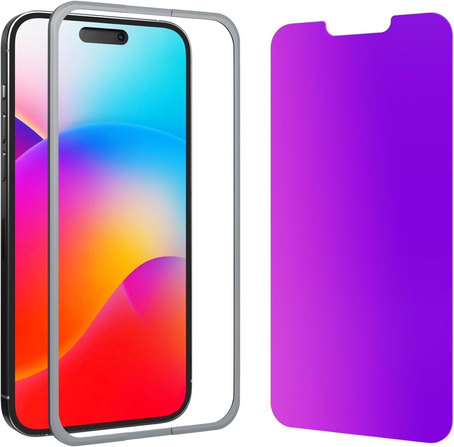 GIGIKISS Compatible for Iphone 15 Pro Max Privacy Screen Protector 6.7 Inch, Purple Gradient anti Spy anti Blue Light HD Screen Protector Tempered Glass Easy Installation  GIGIKISS Iphone 12 Pro-6.1 In  