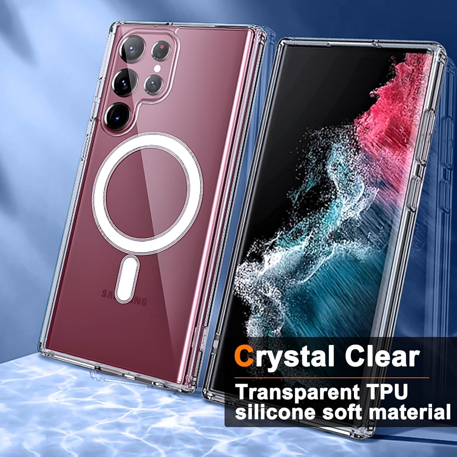 For Galaxy S22+ / S22 plus Case Clear,[Compatible with Magnetic],[10 FT Military Grade Drop Protection][Anti Yellowing] Slim Soft TPU Phone Case for S22+Plus-Clear 14-Sam S22P-01