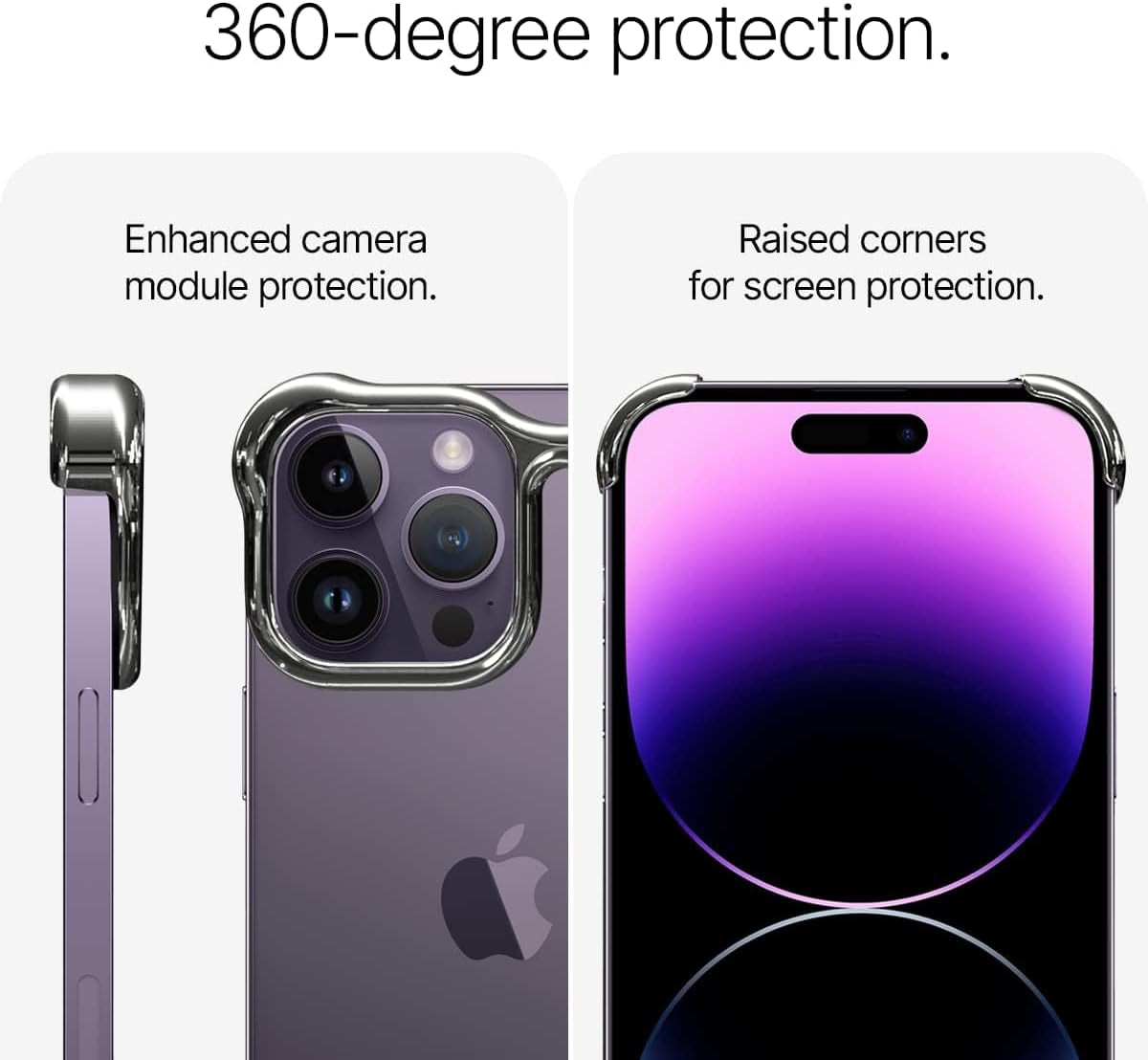 Arc Pulse Designed for Iphone 15 Pro Phone Case (2023), Minimalist Protective Shock Absorption Aerospace Grade Aluminum Shells + Elastomer Inlays Easy Fit 6.7 Inch (Aluminum Titan Gray)  Arc Pulse   