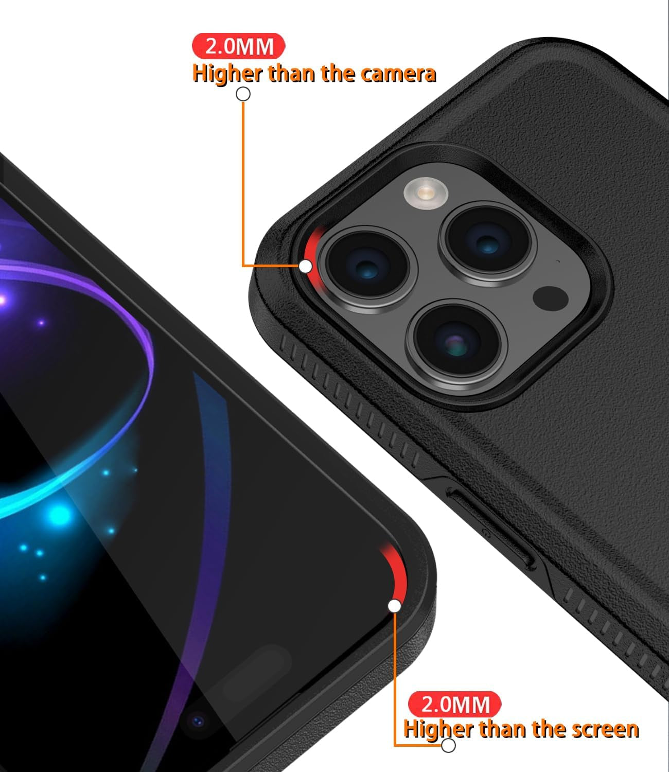 Diverbox for Iphone 15 Pro Case [Tempered Glass Screen Protector] [Shockproof] [Dropproof] Heavy Duty Protection Phone Case Cover for Apple Iphone 15 Pro 6.1 Inch (Black-2In1)  Diverbox   