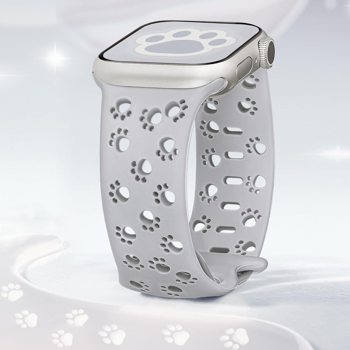 2 Pack Silicone Dog Paw Band for Apple Watch Bands 41Mm 40Mm 38Mm for Women, Cute Animal Cat Designer for Iwatch Bands, Fancy Dressy Sport Band for Apple Watch Band Series 9 Series 8 7 SE 6 5 4 3